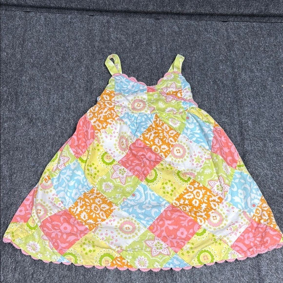 Janie and Jack Pink Orange Sleeveless Sundress - Picture 1 of 5